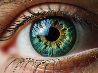 Primer plano de un ojo verde