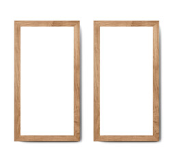 Wood frame mockup in minimalist interior, poster mockup,