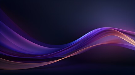 Abstract 3D Background of Curves and Swooshes in dark purple Colors. Elegant Presentation Template