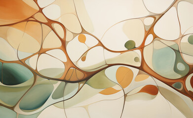 Abstract artwork inspired by nature, featuring organic shapes and soothing colors.