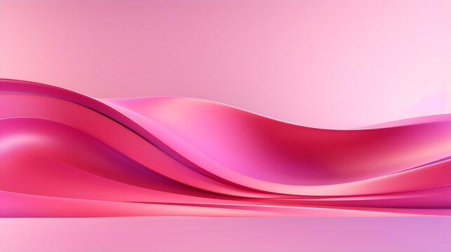 Abstract 3D Background of Curves and Swooshes in fuchsia Colors. Elegant Presentation Template