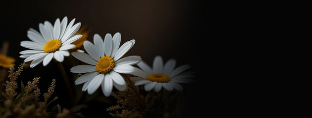 Beautiful copy space background with Daisy flower for content creation