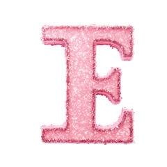 Pink glitter letter alphabet , transparent background