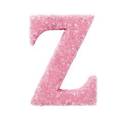 Pink glitter letter alphabet , transparent background