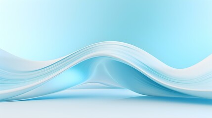 Abstract 3D Background of Curves and Swooshes in light blue Colors. Elegant Presentation Template