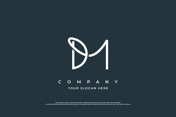 Initial Letter DM Monogram Logo Design Vector