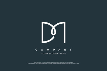Initial Letter DM Monogram Logo Design Vector - obrazy, fototapety, plakaty