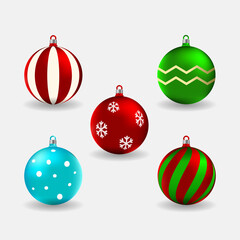 Realistic Christmas ball decoration vector design