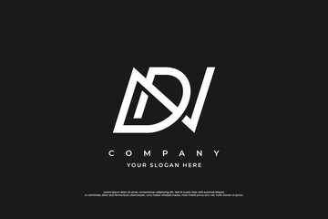 Initial Letter DN or ND Monogram Logo Design Vector