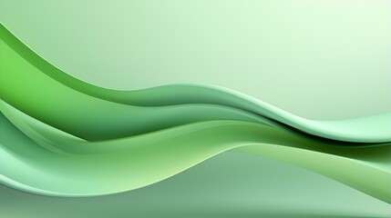 Abstract 3D Background of Curves and Swooshes in light green Colors. Elegant Presentation Template