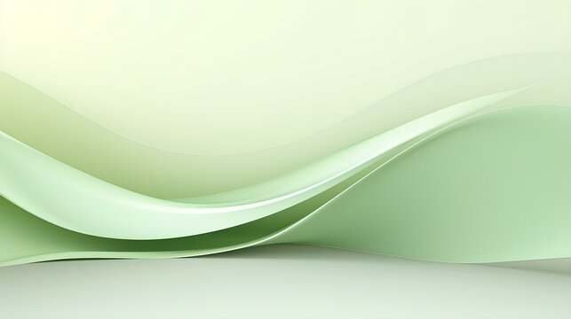 Abstract 3D Background of Curves and Swooshes in light green Colors. Elegant Presentation Template