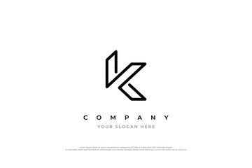 Minimal Initial Letter K Logo Design Vector