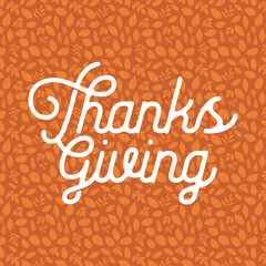 Happy Thanksgiving Card - Thanksgiving Pattern with Autumn Leaves Background