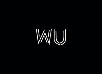 WU  initial letter logo design and monogram logo