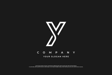  Minimal Letter Y Logo Design Vector - obrazy, fototapety, plakaty