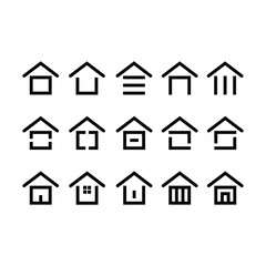 Simple house icon with line style. Great for home icon in UI design