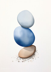 Composition with pebbles in pastel tones