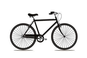 Obraz premium modern bicycle, black color isolated on white background, vector