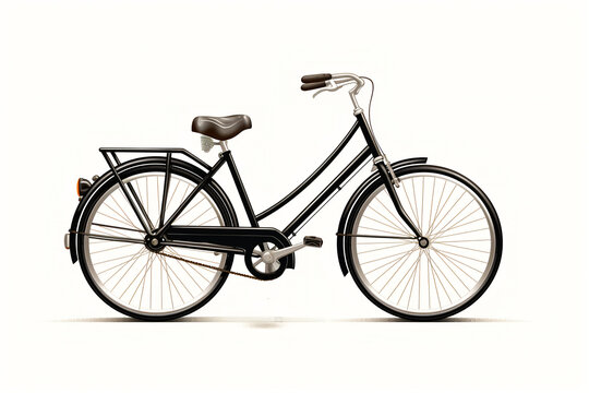 modern bicycle, black color isolated on white background, vector