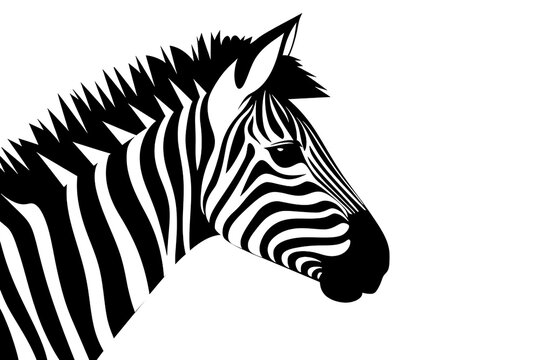 zebra isolated on white background