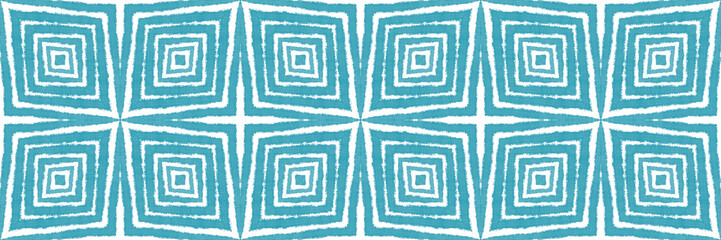 Textured stripes seamless border. Turquoise