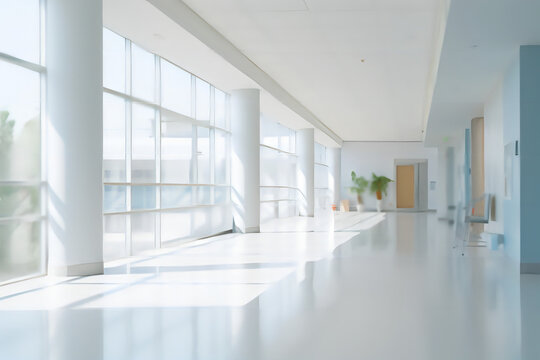 Blur corridor image background, hospital or clinic image