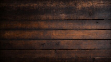Old brown rustic dark  wooden texture. Wood background banner. Generative AI.