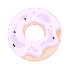Donut cartoon illustration, delicious donut