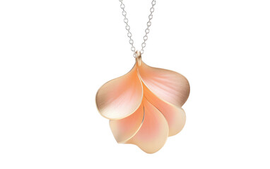 Exquisite Peach Petal Pendant on a Clear Surface or PNG Transparent Background.