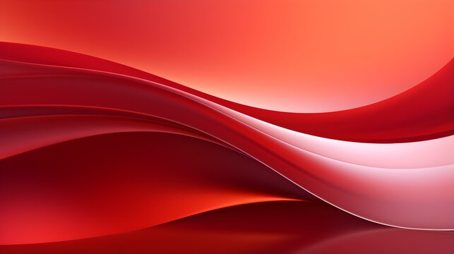 Abstract 3D Background of Curves and Swooshes in red Colors. Elegant Presentation Template