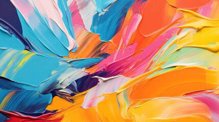 Colorful Energetic Oil Paint Close-Up