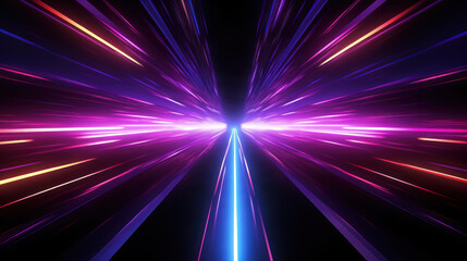 Dynamic Moving Bright Lights on a Dark Background