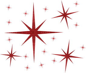 Red Sparkle Glitter Stars