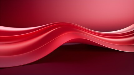 Abstract 3D Background of Curves and Swooshes in ruby Colors. Elegant Presentation Template