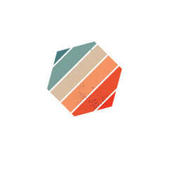 Retro Sun Symbol - Vector, Hexagon