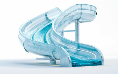 Water slide in aquapark isolated on a transparent background