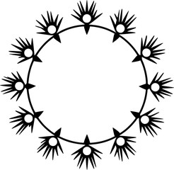 Christmas Garland Vintage Outline Icon In Hand-drawn Style