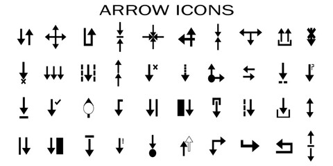 Set arrow icon. Collection different arrows sign.