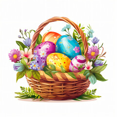 Easter Basket Clipart isolated on white background