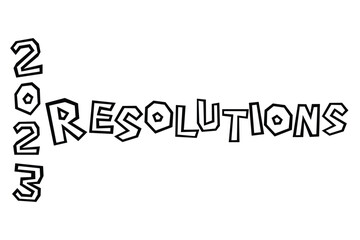 New Year Resolutions. Goals and plans of 2023. Isolated vector with transparent background art