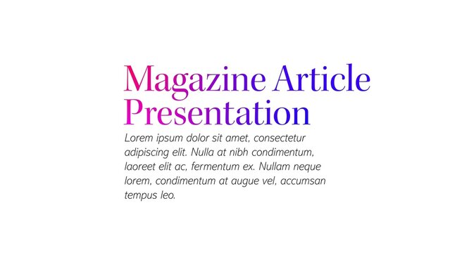 Magazine Presentation Article Quote