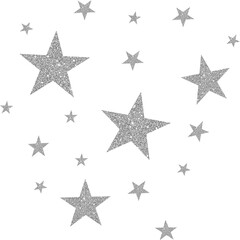 White Silver Sparkle Glitter Stars