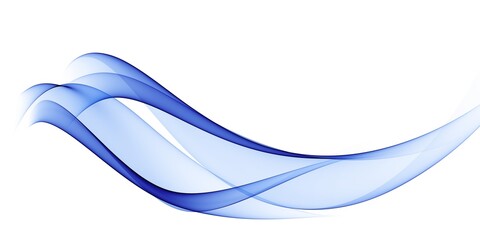 Abstract blue flowing wave lines isolated on white background. Design element for technology, science, modern concept
