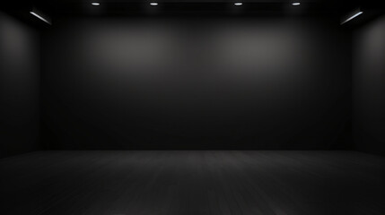 Empty dark black room background. Black gradient texture