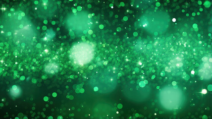Green Sparkles Abstract Background