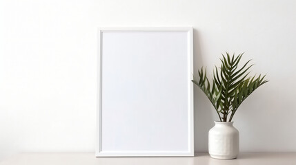 Empty vertical frame mockup in modern minimalist