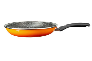 Modern empty cast frying pan with ceramic non-stick coating isolated on white background. Design...