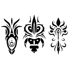 Tribal Tattoo design illustration black color, Tribal tattoo black color