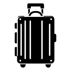 trolley bag vector silhouette illustration black color, travel bag vector illustration