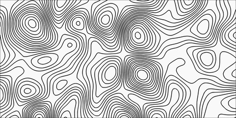 Black-white background from a line similar to a Topographic Map in Contour Line Light topographic topo contour map and Ocean topographic line map with curvy wave isolines vector 